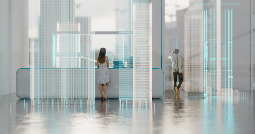 关键词：数字孪生，，，智慧展厅，，，，可视化交互，，，深圳市鸿宝科技;描述：深圳市鸿宝科技数字孪生解决方案中的智慧展厅，，，，实现场景可视化交互体验